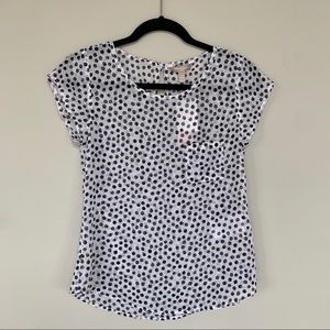 NWT Banana Republic Sheer Polka-Dot Top
